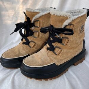 Sorel Tivoli Waterproof Winter Boots – Women’s Size 7 – Tan/Black – Suede